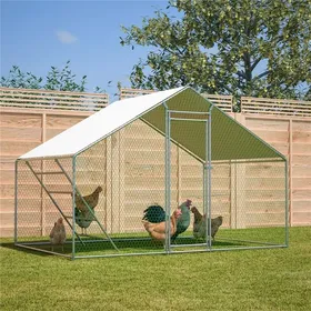 Meilleurs prix pour Poulailler 3x2m avec Filet de Protection - Enclos Extérieur pour Volailles Bâche Étanche et Anti-UV Structure Acier Robuste Gris