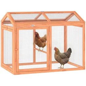 Meilleurs prix pour Poulailler modulable - PawHut - enclos extérieur avec perchoir - pour 2 poules - bois - 104x705x84cm - naturel