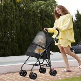 Meilleurs prix pour YIYI. POUSSETTE PLIABLE POUR PETIT CHIEN/CHAT 45 X 55 X 97 CM NOIR