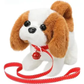 Comparer les prix de ®RisingFF Chiot Saint-Bernard en peluche chien électronique - bébé animal de compagnie qui marche aboie et remue la queue