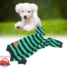 Comparer les prix de FYDUN Pyjamas rayés pour chiens Pyjama rayé pour chien élégant  extensible respirant à 4 pattes pour animalerie blouson S