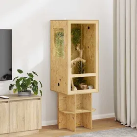 Meilleurs prix pour Marron Terrarium Durable - Résistant aux rayures - Marron 50 x 50 x 100 cm OSB A2763