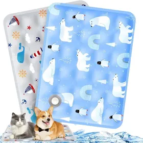 Comparer les prix de 2PCS Tapis Rafraichissant chat et ChienSe remplit deau2 EntonnoirImperméableFacile à nettoyerpour Canapé Voiture 50x60cm-B