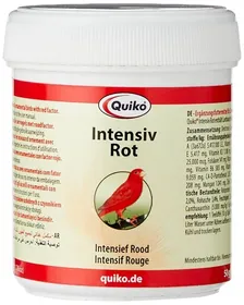 Meilleurs prix pour Quiko Intense Rouge 50g- Complément Alimentaire Pour Oiseaux Avec Facteur Rouge - Pour Une Coloration Rouge Intense Du Plumage - Convient Aux Canaris Oiseaux Des Bois Etc