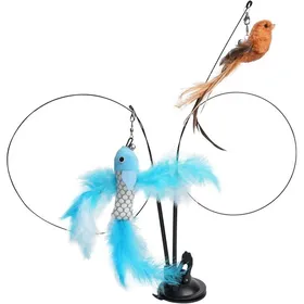 Comparer les prix de 5 Pcs Jouet Chat InteractifJouet pour Chat Interieur avec Plumes OiseauJouets pour Chats Oiseaux pour Chats dIntérieur