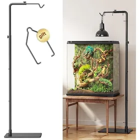 Comparer les prix de Support réglable pour lampe chauffante pour reptiles (53–157 cm) – métallique avec socle lourd pour tortues serpents et lézards