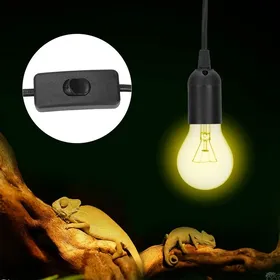 Comparer les prix de Support de lampe chauffante reptile - SHIPENOPHY - E27 - Douille céramique - Interrupteur sécurité - Noir