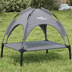 Meilleurs prix pour Automne/hiverLit pour chien avec auvent anthracite tissu Oxford et acier - HAuteur:60cm - Grande Taille &FR_767648
