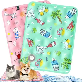 Meilleurs prix pour 2PCS Tapis Rafraichissant chat et ChienSe remplit deau2 EntonnoirImperméableFacile à nettoyerpour Canapé Voiture 50x60cm-D