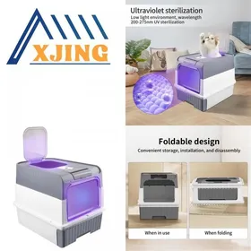 Meilleurs prix pour XJING Bac à litière pour chat pliable  facile à assembler à démonter et à nettoyer avec tiroir coulissant