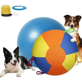 Meilleurs prix pour Balle Apaisante pour chiens25 cm balle gonflable durable et résistante à l’usure avec poignée et pompe pour le jeu et l’exercice