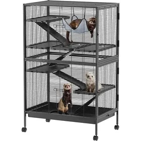 Meilleurs prix pour Grande cage à furet de 127 cm de hauteur cage à 5 niveaux avec hamac 6 plates-formes et plateau chinchilla chat hamster noir