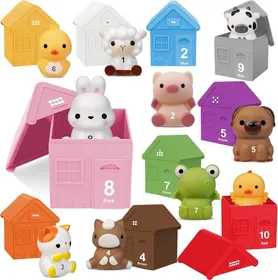 Comparer les prix de Animaux Jouet Enfant,Jouet 1 2 An Jeux Educatif Montessori Jouet Bebe 6-18 Mois Cadeau Fille Garcon 1-3 Ans(Animaux-10)