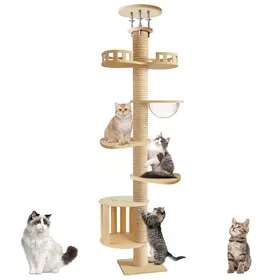 Meilleurs prix pour Arbre à Chat Moderne - FIANAO - Tour d’Escalade Réglable 295–310cm pour Chats Lourds 10–15kg - 6 Niveaux avec Griffoirs