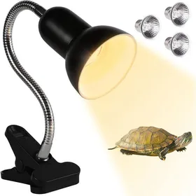 Meilleurs prix pour Lampe Chauffante Reptile - Kit 3 Ampoules UVA UVB - Support Pince Col Cygne - Réglable 360° - Pour Terrarium Tort