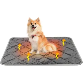 Meilleurs prix pour Tapis chauffant pour animaux - Tapis chauffant pour chats et chiens - 40 x 50 cm - Isolation thermique - Antidérapant - Gris