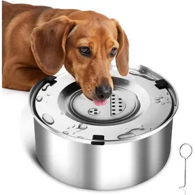 Comparer les prix de Gamelle Anti-Éclaboussure Chien 3L eau acier inoxydable anti-goutte/antidérapante sol sec/propre .