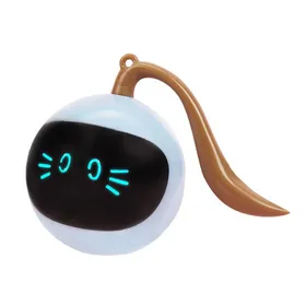 Meilleurs prix pour Jouet interactif pour chat - Phoesky - Boule auto-rotative - Rechargeable USB - LED intégrée - 6x8 cm - Bleu clair