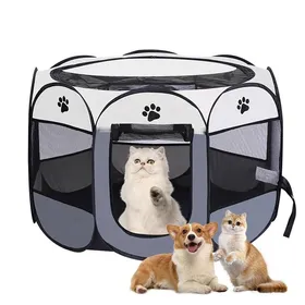 Comparer les prix de Parc Pliable pour Chien 73×73×43cm – Enclos Intérieur pour Chiots Chats Lapins (Gris) .