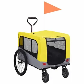 Comparer les prix de SALE 2025Chariot à Vélo VIDAXL - Remorque de vélo pour chiens et poussette 2-en-1 jaune et gris chill434416