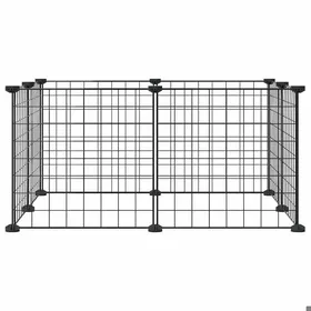 Comparer les prix de Meilleures Poulailler-Enclos-Cage animaux - de compagnie à 8 panneaux Noir 35x35 cm Acier SSD8288313