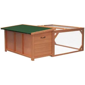 Comparer les prix de Plaque épaissieClapier pour petits animaux Clapier pour lapins nains 1255x100x49cm avec toit ouvrant en asphalte résistant aux int