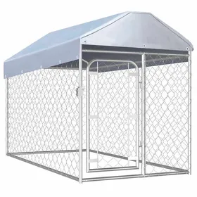 Comparer les prix de @FRENCH Cage/Enclos/Parc niche polyvalente - TOP VENTES - Chenil dextérieur - Grande entrée - avec toit pour chiens /chiot -