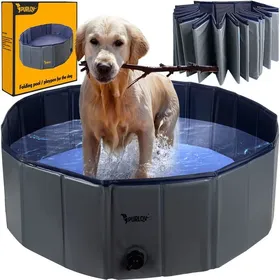 Comparer les prix de Grande Piscine Pliable Pour Chien-100X30Cm-Piscine De Jardin Antidérapante Avec Valve De Vidange-Capacité De 230 L-Idéale Po[EC35]