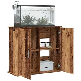 Comparer les prix de Support pour aquarium - vidaXL - 81x36x73 cm - Bois dingénierie - Brun - 4 compartiments - Résistant à lhumidité