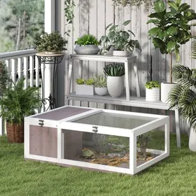 Meilleurs prix pour Enclos pour tortue maison reptile en bois 91 x 605 x 32 cm dessus ouvrant 3 fenêtres d’observation marron JOINERY