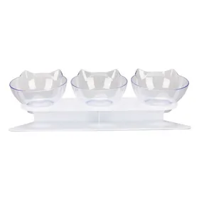 Meilleurs prix pour Gamelle surélevée pour chat avec 3 bols amovibles, soutien de la colonne cervicale pour animaux de compagnie