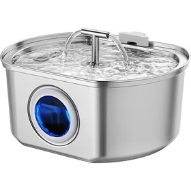 Comparer les prix de Fontaine à eau pour chats en acier inoxydable32 L (108 oz) avec indicateur de niveau deau (1 filtre inclus)UISAVE