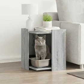 Meilleurs prix pour Meuble de bac à litière pour chat - vidaXL - Sonoma gris - Bois dingénierie - 42x42x51 cm - Capacité 70 kg