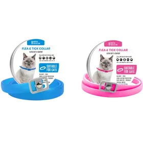 Meilleurs prix pour Collier Anti Puces pour Chats 2Pcs Collier de Puce pour Chat avec Une Protection Efficace de 16 Mois Imperméable Réglable