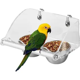 Meilleurs prix pour 1 Bol pour cage à oiseaux acier inoxydable support acrylique distributeur alimentaire abreuvoir perroquet calopsitte .
