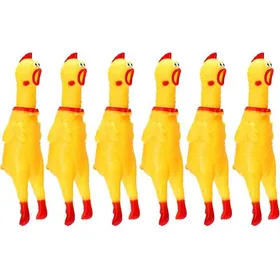 Comparer les prix de ®RisingFF Lot de 6 poulets jaunes en caoutchouc qui crient jouets couineurs en caoutchouc nouveauté et durable