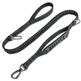 Meilleurs prix pour Laisse pour Gros Chien Anti-Traction (1.65 M)【Ceinture de Sécurité】 Absorption de Choc + Couture Réfléchissante + Double Poignée ...