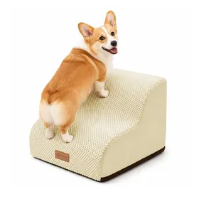 Comparer les prix de VOUNOT® Escalier pour chien et chat à 2 marches en mousse haute densité - antidérapante déhoussable lavable - 40x40x30cm beige