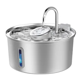Comparer les prix de 1 Fontaine chat inox 32L pompe silencieuse filtre eau LED bleue intérieur .