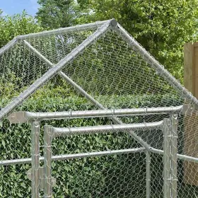 Meilleurs prix pour BEL ACHAT*Cage poulailler Extérieur de Jardin - poules/lapins - Maison à poules Argent 170x100x177 cm Acier galvanisé Promo178304