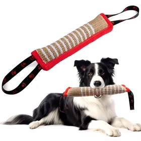 Comparer les prix de Jouet Chien Indestructible Boudin Jouet pour Chien Cadeau pour Interactif avec Poignée Rouge QIEDOVIEY