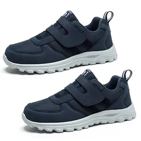 Meilleurs prix pour Chaussures diabétiques bleues pour hommes, largeur extra large, chaussures pour pieds gonflés pour neuropathie, soulagement de la