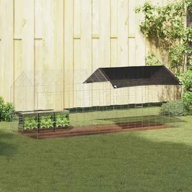 Comparer les prix de (ON SALE)Enclos pour animaux - Cage pour lapins Argent 400x78x78 cm Acier galvanisé @FR4277700