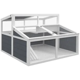 Meilleurs prix pour LIA Maison tortue 2 espaces toit polycarbonate 3 portes gris 115x115x82cm