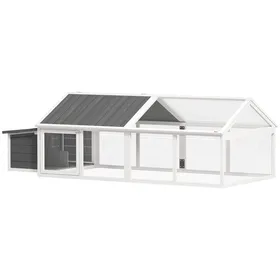 Meilleurs prix pour Poulailler pour poules - PawHut - avec nichoir - porte et toit ouvrable - pour 4 et 8 poules - en bois - blanc