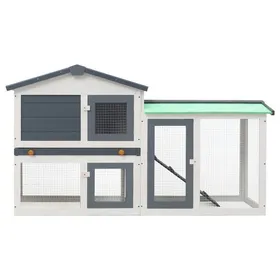 Comparer les prix de Bon plan Clapier Lapins Petit enclos - JILI HOT - Clapier large dextérieur - Gris et blanc 145x45x84cm Bois - Pour Jardin