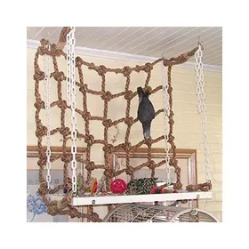 Meilleurs prix pour Hamac pour oiseaux avec corde en coton，filet descalade(taille M épaisse avec crochet 40*40cm)40cmHa