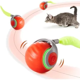 Meilleurs prix pour Jouets pour chat balle mobile avec queue en plumes balle interactive rechargeable pour lexercice des chats multicolore JOUET