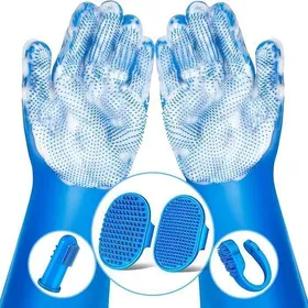 Comparer les prix de Gants de lavage pour chien Brosse de bain pour chien Doigt de brosse dents pour chien Gants de bain Brosse multicolore BROSSE