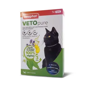 Meilleurs prix pour BEAPHAR – VETOPURE – Collier répulsif antiparasitaire réflechissant pour Chat et Chaton - Contre Puces Tiques et Moustiques